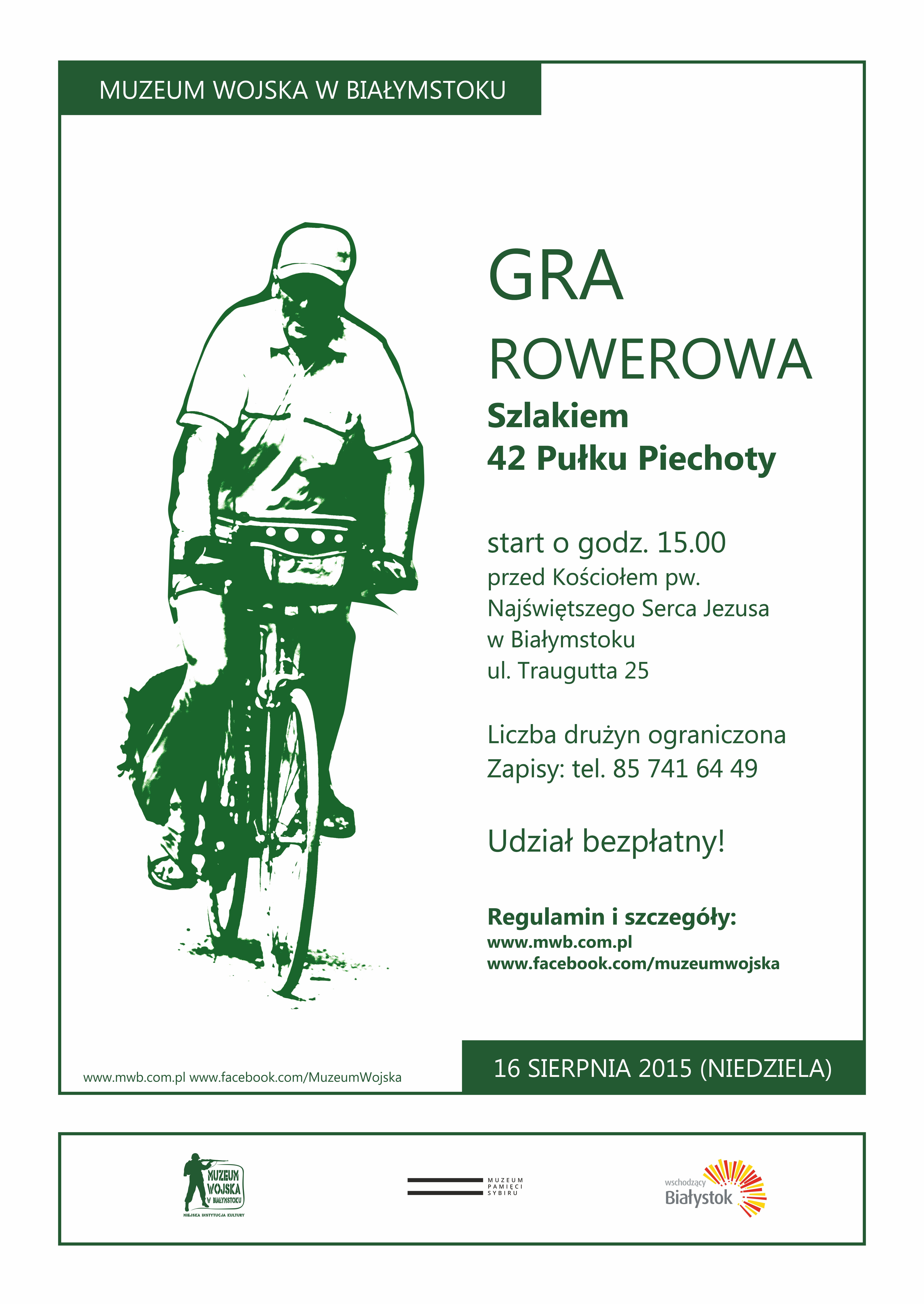 Plakat organizacyjny Gra rowerowa