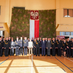 Pamiątkowe, grupowe zdjęcie podczas powołania komendanta Wojewódzkiego Państwowej Straży Pożarnej