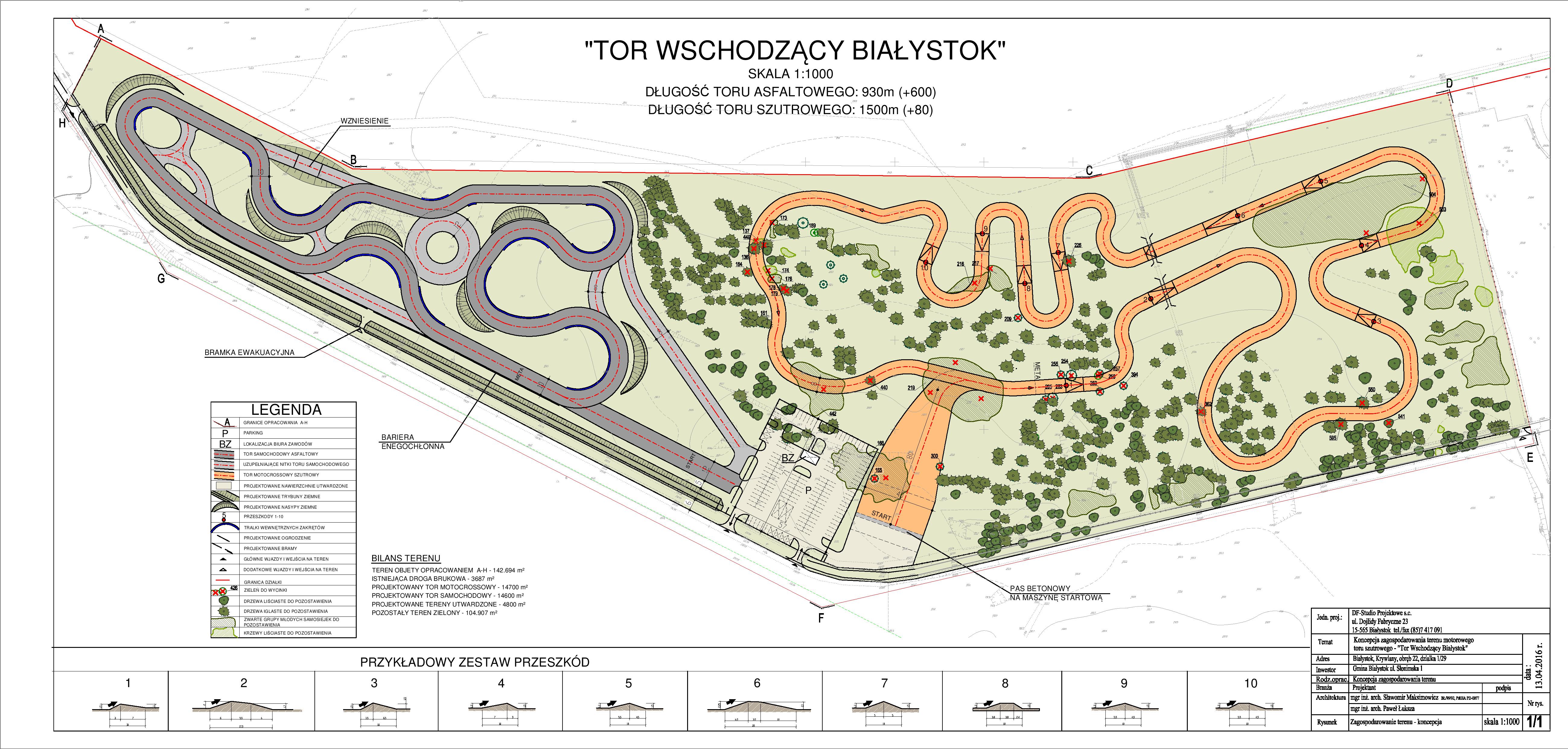 Plan toru Wschodzący Białystok