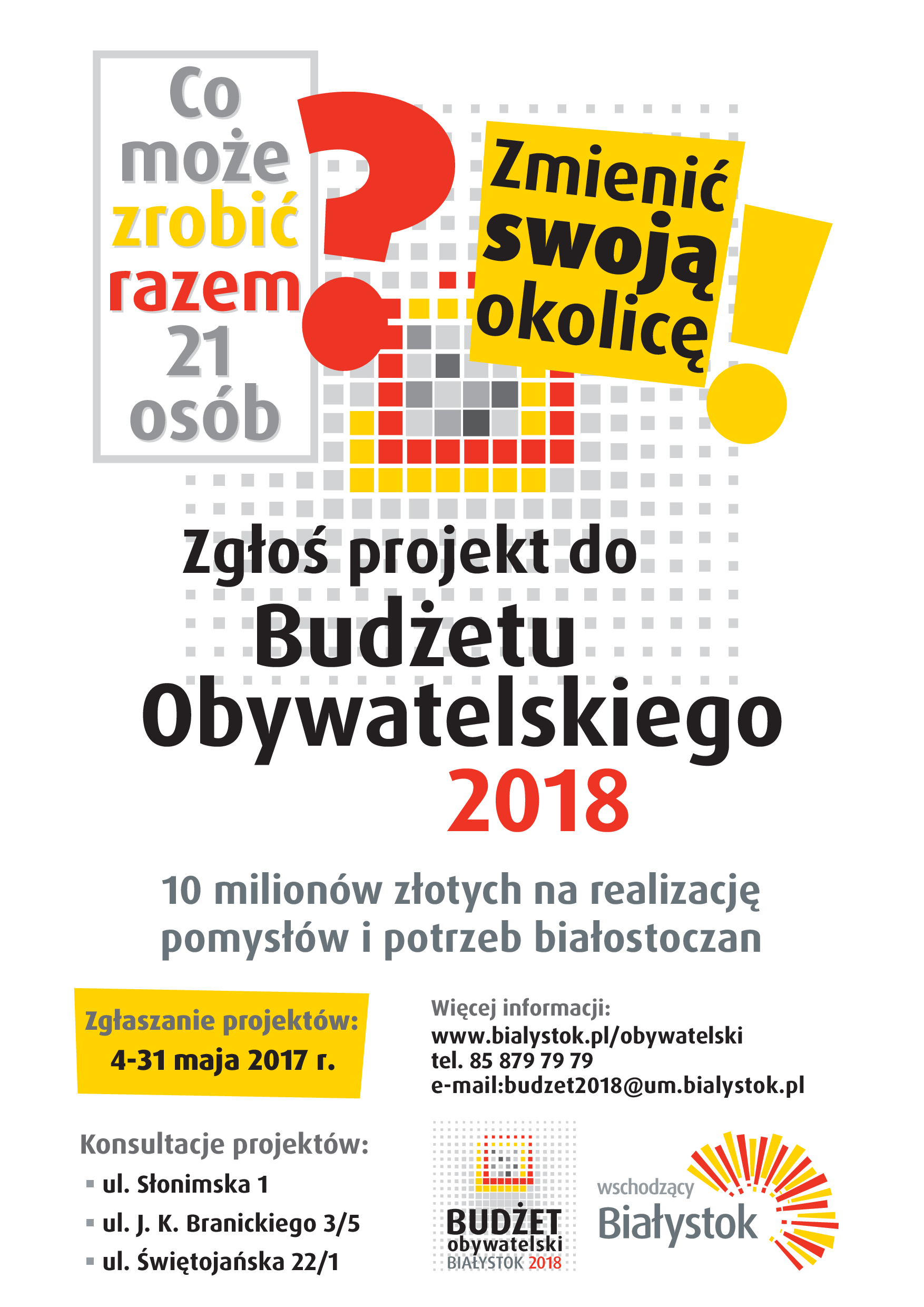 Plakat Zgłoś projekt do Budżetu Obywatelskiego