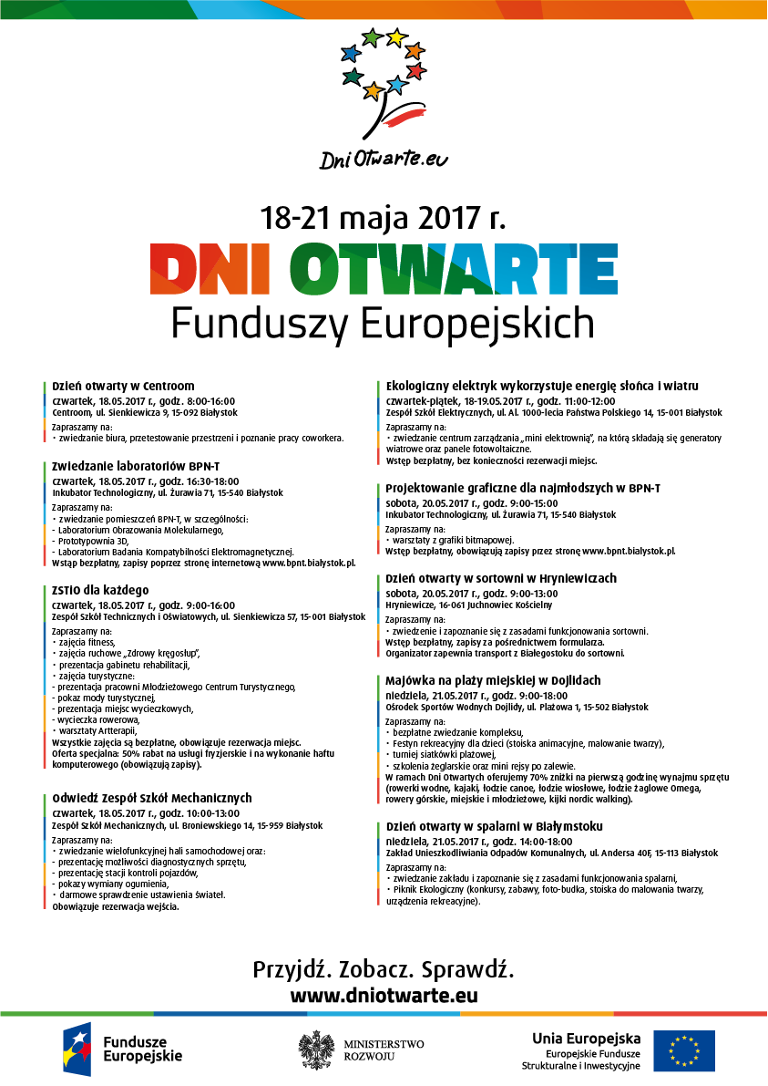 Plakat Dni Otwarte Funduszy Europejskich