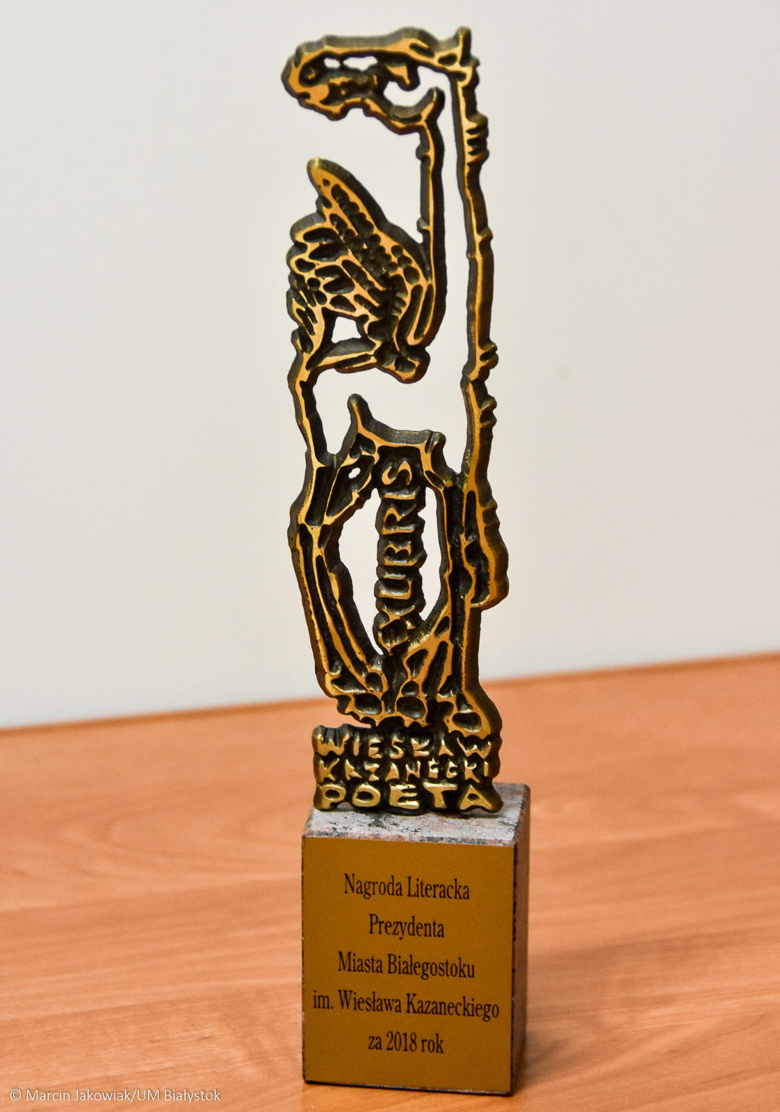 Statuetka Nagroda Literacka im. Wiesława Kazaneckiego