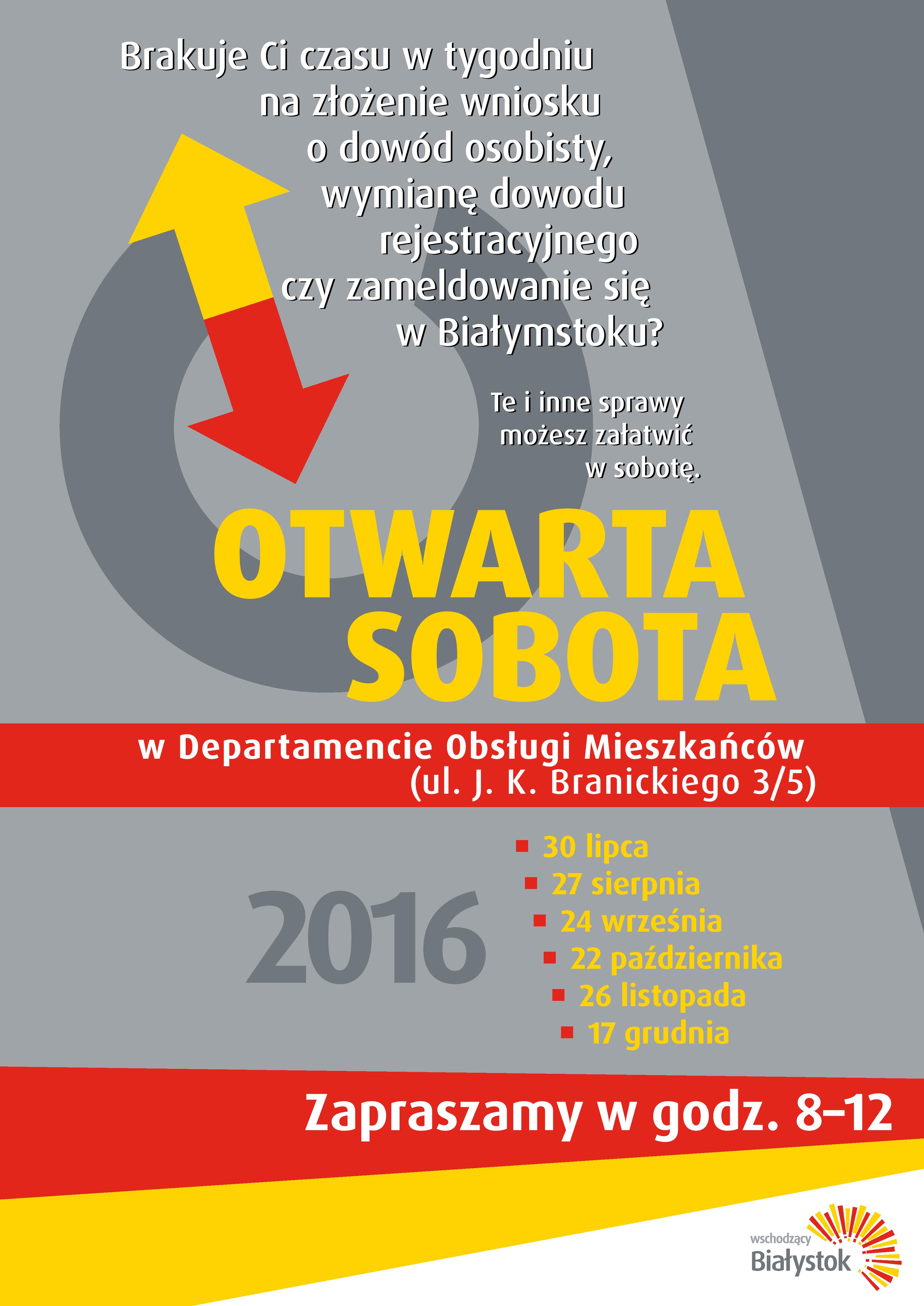 Plakat Otwarta Sobota 2016