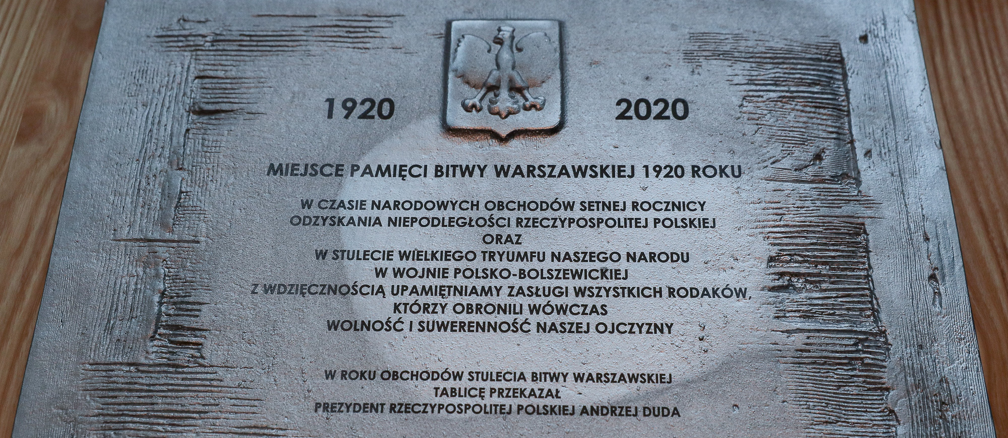 Tablica „Miejsce Pamięci Bitwy Warszawskiej 1920 roku”