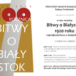 Zaproszenie na uroczystości w setną rocznicę bitwy o Białystok