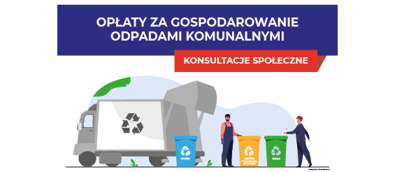 Grafika odsyłająca do artykułu o konsultacjach dotyczących opłat za odpady
