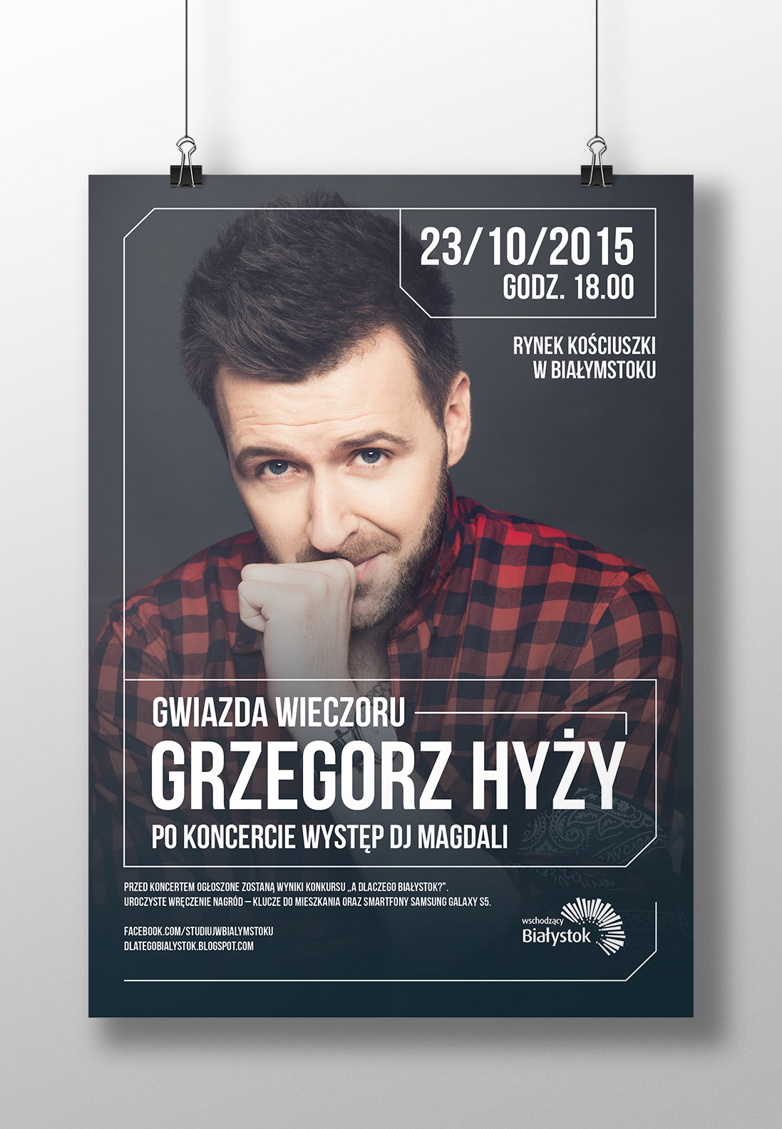 Plakat informujący o koncercie Grzegorza Hyżego