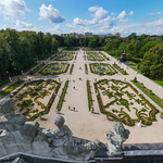 Ogród Górny Pałacu Branickich w stylu francuskim widziany z lotu ptaka
