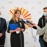 Pełnomocnik Katarzyna Subieta odpowiada na pytania dziennikarzy
