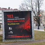 Okolicznościowy grafika upamiętniająca 103. rocznicę odzyskania niepodległości przez Białystok