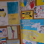 Prace plastyczne promujące jedność z Ukrainą