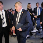 Prezydent Tadeusz Truskolaski i Mirosław  Lech Wójt Gminy Korycin podczas spotkania w Muzeum Pamięci Sybiru