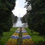 Widok na fontanny w Parku Planty