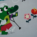Krokodyl bohater muralu na ścianie szpitala