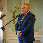 Prezydent Tadeusz Truskolaski przemawia podczas uroczystości