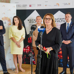 Dyrektor Białostockiego Ośrodka Kultury Grażyna Dworakowska zabiera głos na konferencji