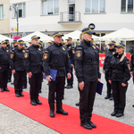 Strażnicy Miejscy podczas uroczystości przed Pałacykiem Gościnnym