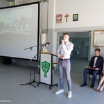 Uczeń Zespołu Szkół Rolniczych w Białymstoku przemawia do uczestników spotkania