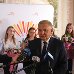 Prezydent Tadeusz Truskolaski przemawia podczas uroczystego spotkania