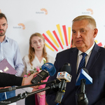 Prezydent Tadeusz Truskolaski przemawia podczas uroczystego spotkania