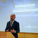Łukasz Prokorym - Przewodniczący Rady Miasta przemawia podczas spotkania
