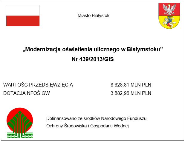 Logotyp projektu Modernizacja oświetlenia ulicznego w Białymstoku