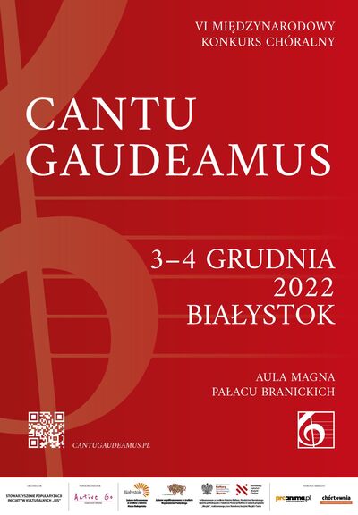 Plakat: CANTU GAUDEAMUS 3-4 grudnia 2022 Białystok