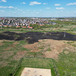 Spalona łąka Bacieczki. Widok z drona