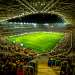 Tłum na Stadionie Miejskim podczas meczu Jagielloni 
