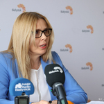 Monika Kondratowicz z Departamentu Edukacji w Białymstoku udziela wywiadu