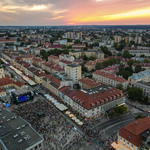 Widok z lotu ptaka na Rynek Kościuszki podczas Dni Miasta 
