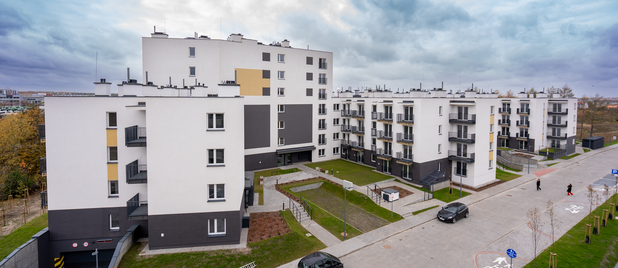 Widok na nowe budynki mieszkalne przy ul. Absolwentów 4