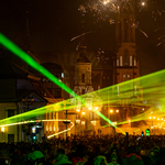 Pokaz laserów na Rynku Kościuszki.