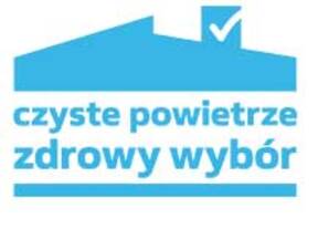 Logo „Czyste powietrze zdrowy wybór”.