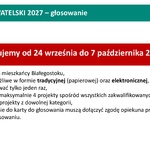 Grafika z tekstem „Budżet Obywatelski 2027 - głosowanie”