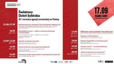 Grafika z tekstem „Światowy Dzień Sybiraka 87. rocznica agresji sowieckiej na Polskę”.