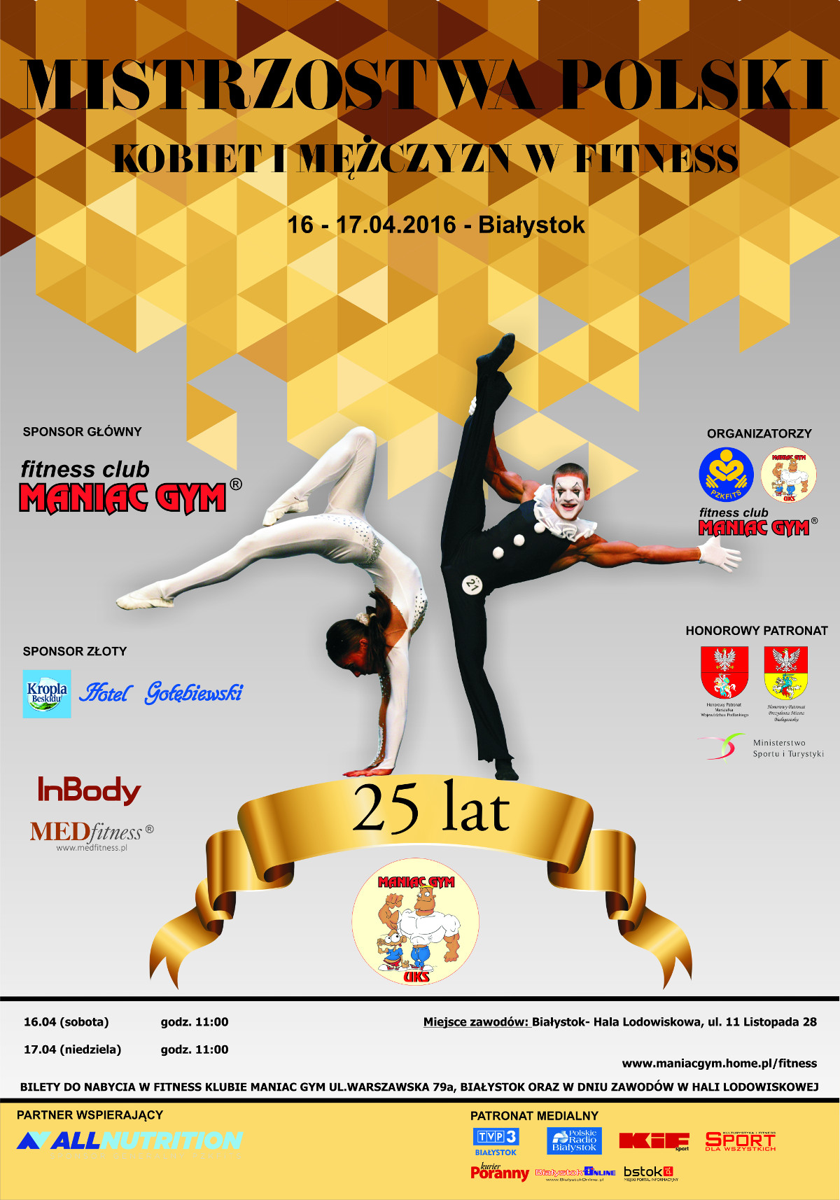Plakat Mistrzostwa Polski kobiet i mężczyzn w fitness