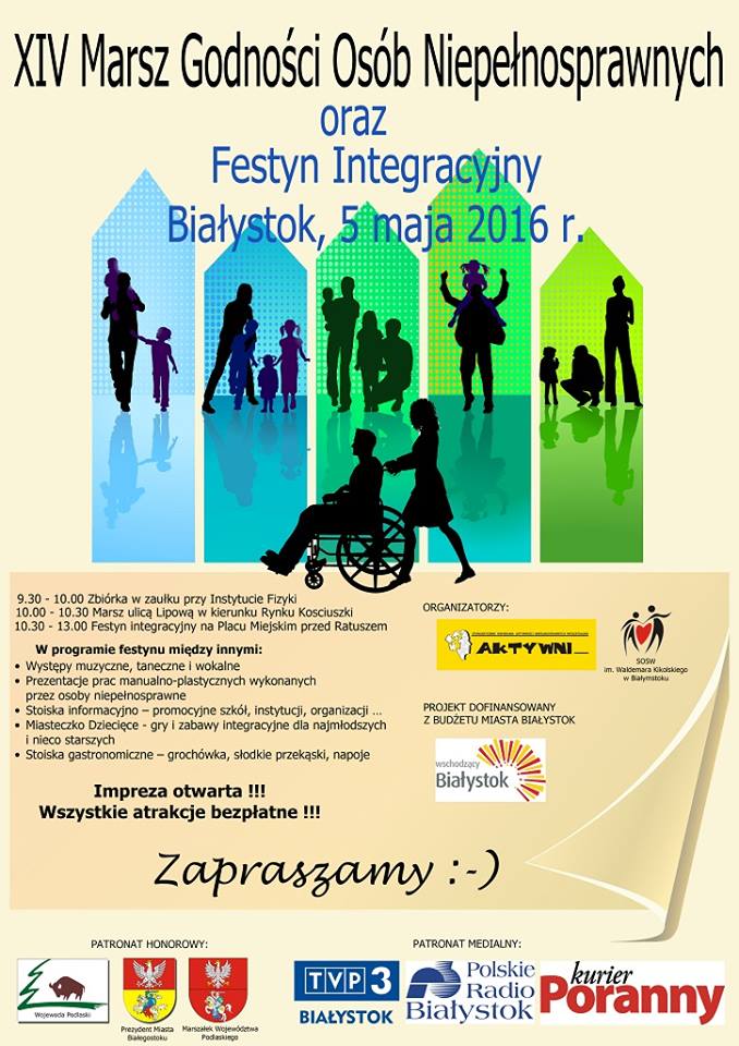 Plakat XIV Marsz Godności Osob Niepełnosprawnych