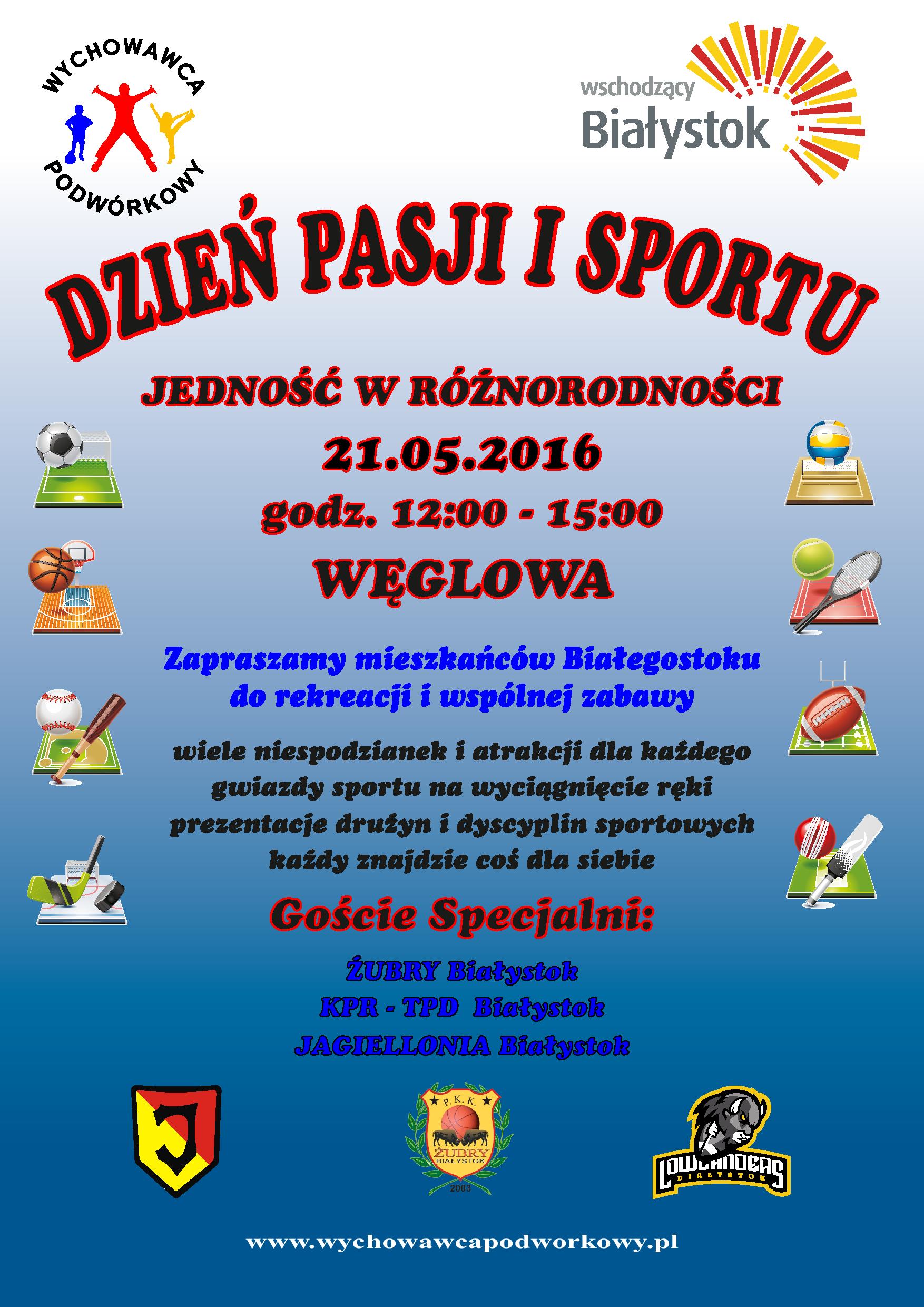 Plakat Dzień Pasji i sportu na Węglowej