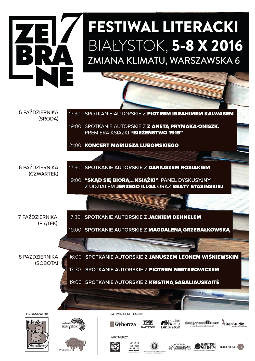 Plakat 7 Festiwal literacki Zebrane