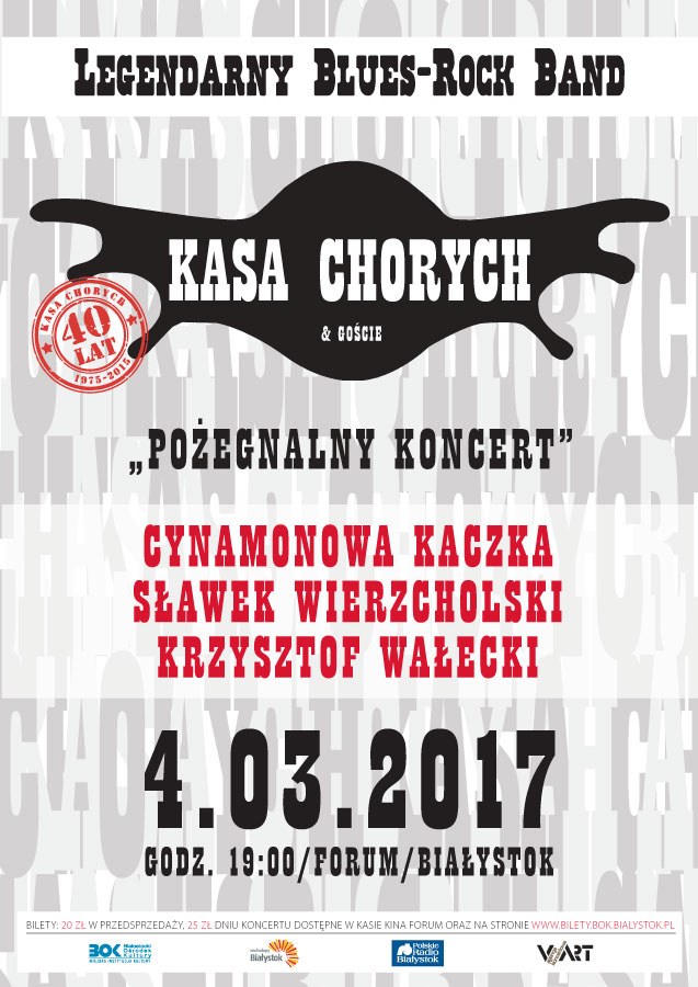Plakat pożegnalny koncert Kasa Chorych